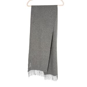 Nuna Cashmere Scarf Gray Classic Soft Oblong Rectangle 12 x 72 Fringe